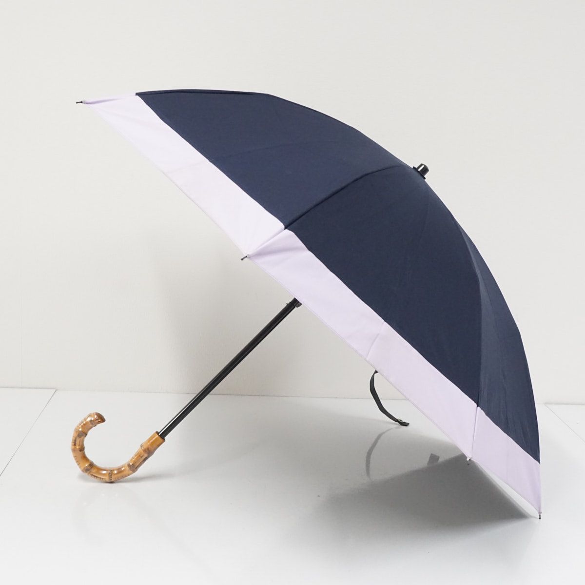 完全遮光折日傘 芦屋ロサブラン USED品 2段折 コンビ ネイビー