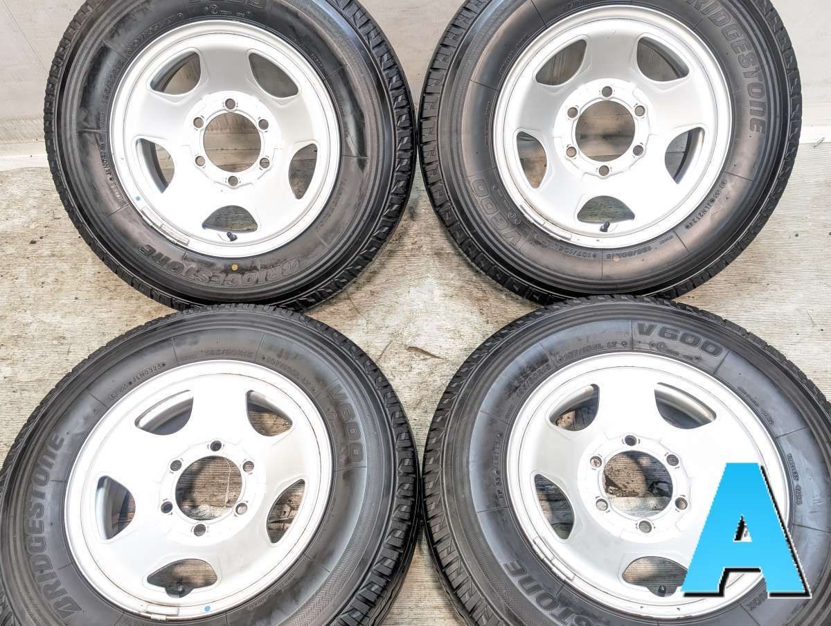 195/80R15 107/105L LT ブリヂストン V600 S54A 15x6.0 139.7-6穴 中古タイヤ サマータイヤ ホイールセット 4本セット s15260627909