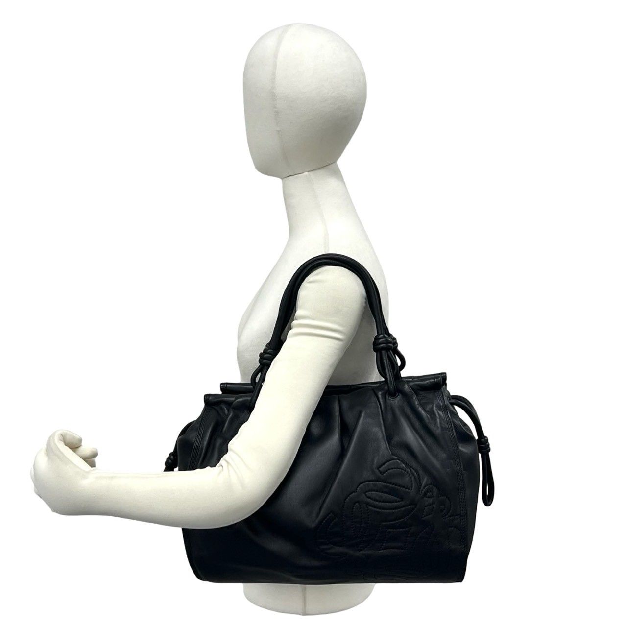 極 美品 LOEWE ロエベ アナグラム ロゴ ナッパ レザー 本革 トート 