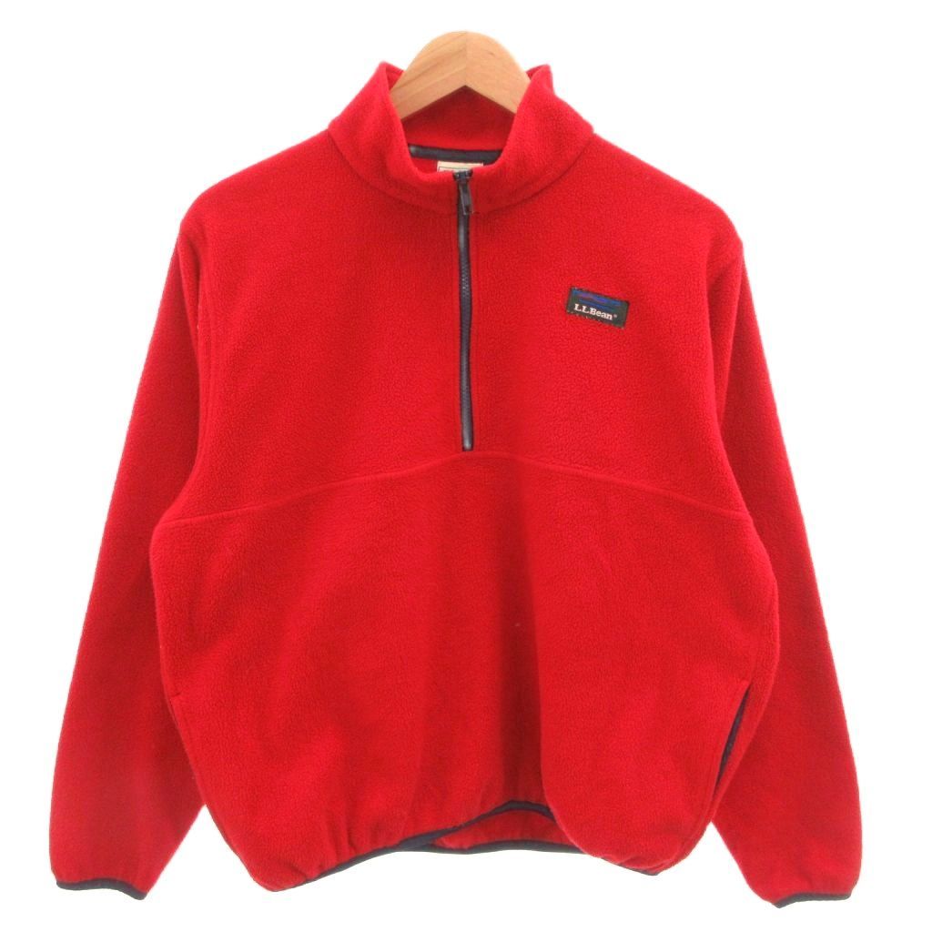 エルエルビーン L.L.BEAN フリースジャケット ブルゾン ハーフジップ 長袖 赤 レッド /FF ■ECG007