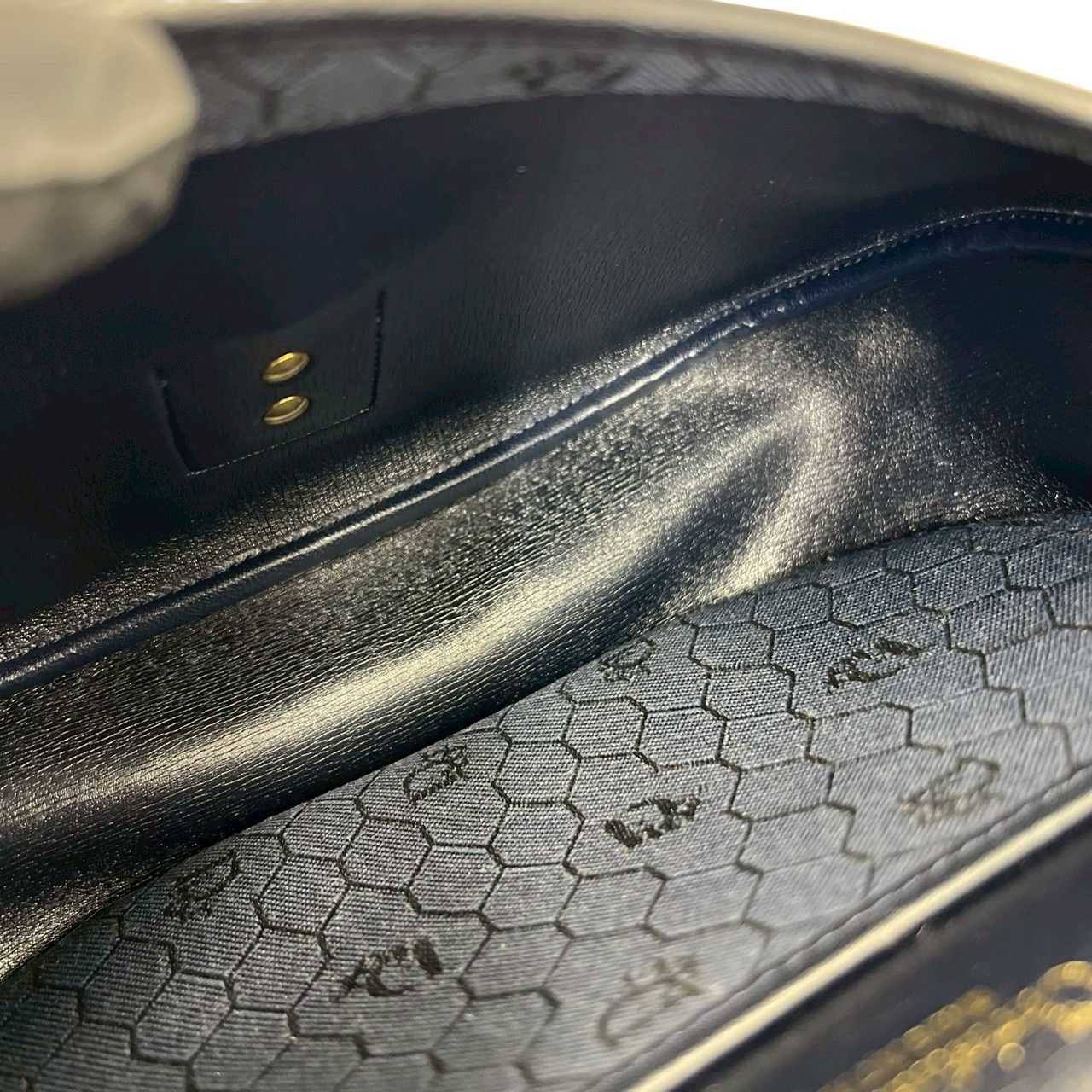 極 美品 Christian Dior ディオール ハニカム 柄 ロゴ レザー 本革