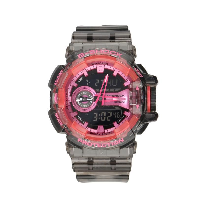 CASIO G－SHOCK/ クリアスケルトン/ アナデジ/ ピンク GA-400SK-1A4 Aランク 24