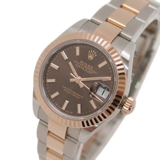 ROLEX デイトジャスト28・オイスターブレス・チョコレート/ランダム番（2022年購入）/自動巻き 279171 SAランク 69