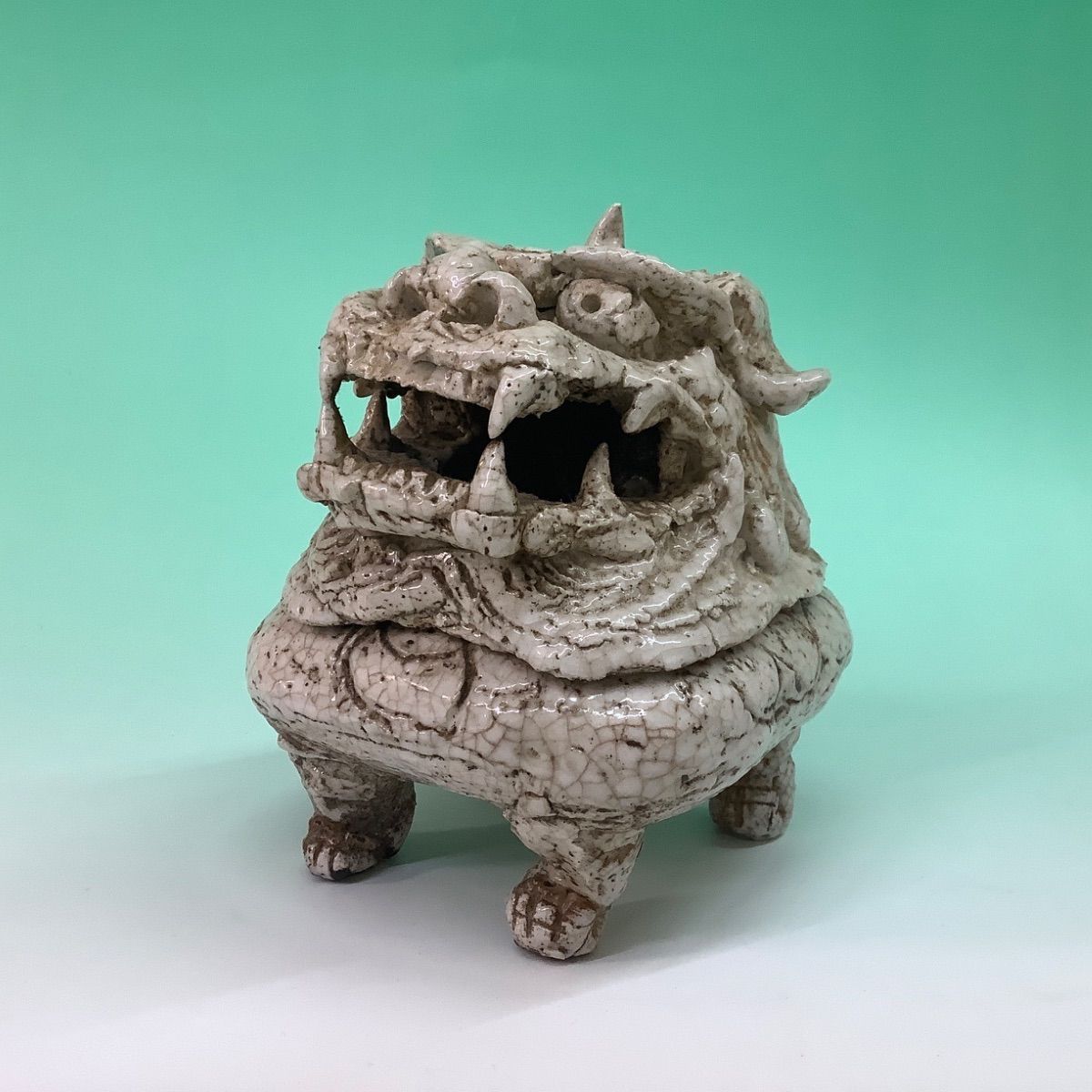 龍山窯　電光古志野　獅子香炉 木箱付き 中古品/美品 古志野唐獅子香炉 前川電光作 志野焼 - メルカリ