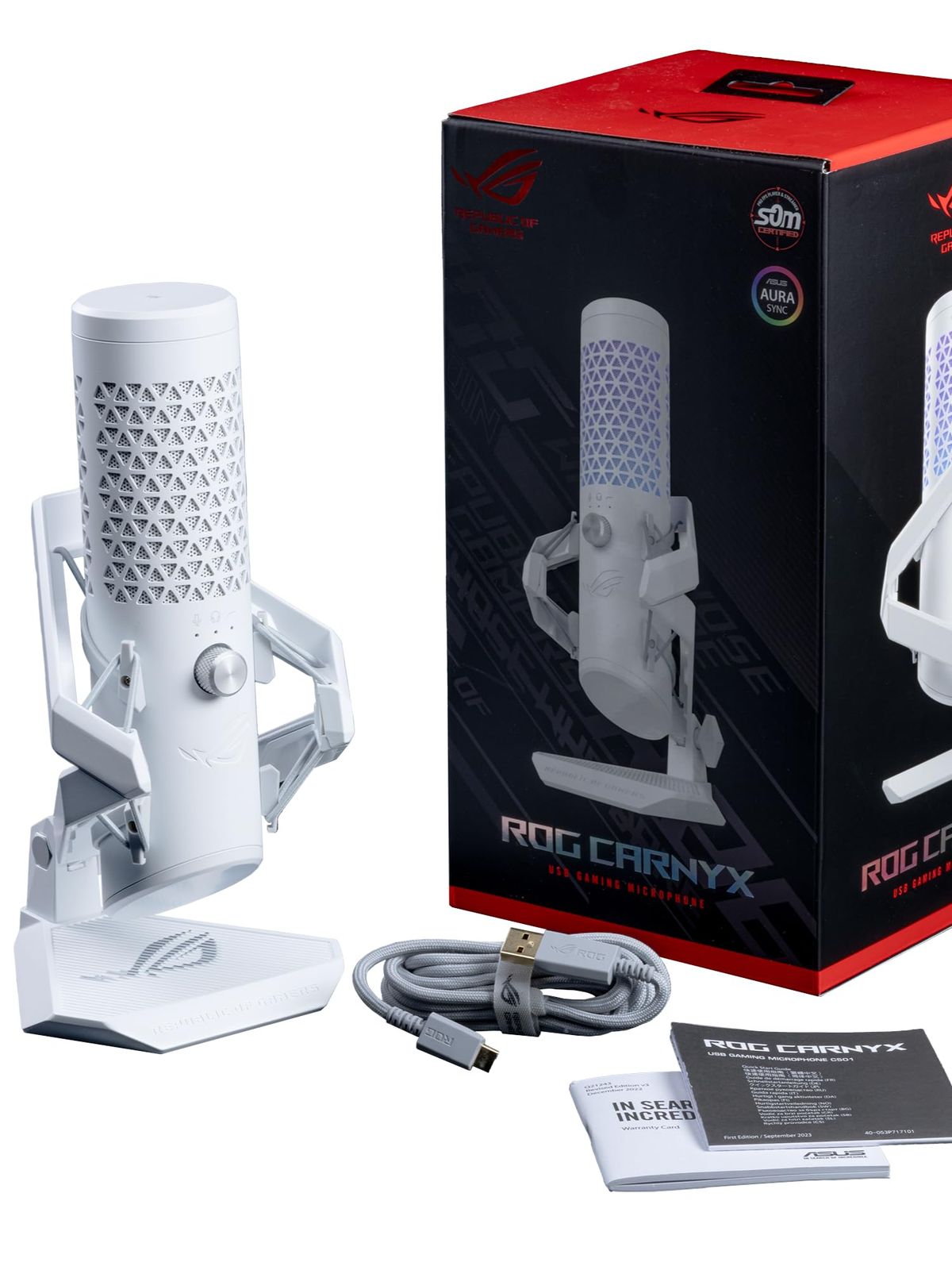 ASUS プロ仕様 カーディオイドコンデンサー ゲーミングマイク C501 ROG CARNYX/WHT 国内正規代理店品 [ホワイト] [1年保証モデル]