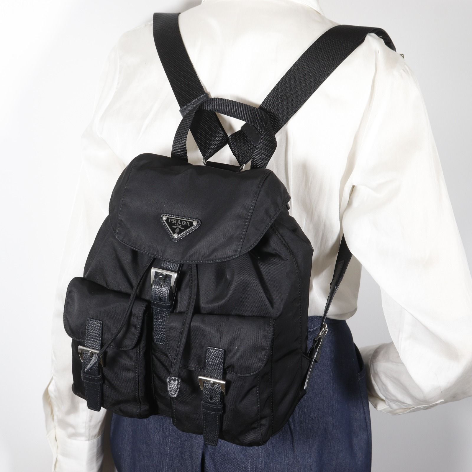 PRADA】プラダ 1BZ677 ナイロン NERO 黒 レディース リュック