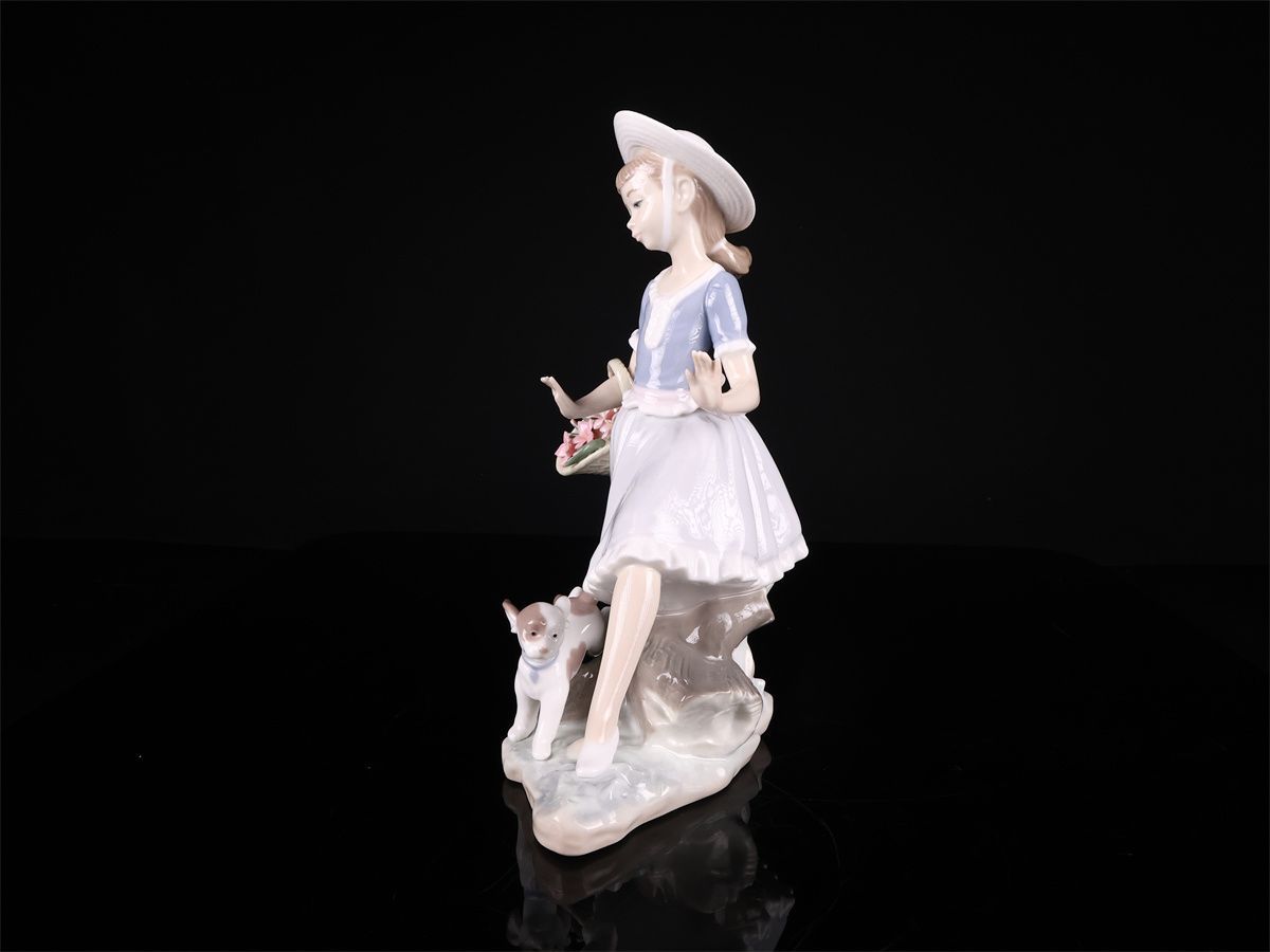 LLADRO 【リヤドロ】 フィギュリン 磁器人形 子犬とかけっこ 高27