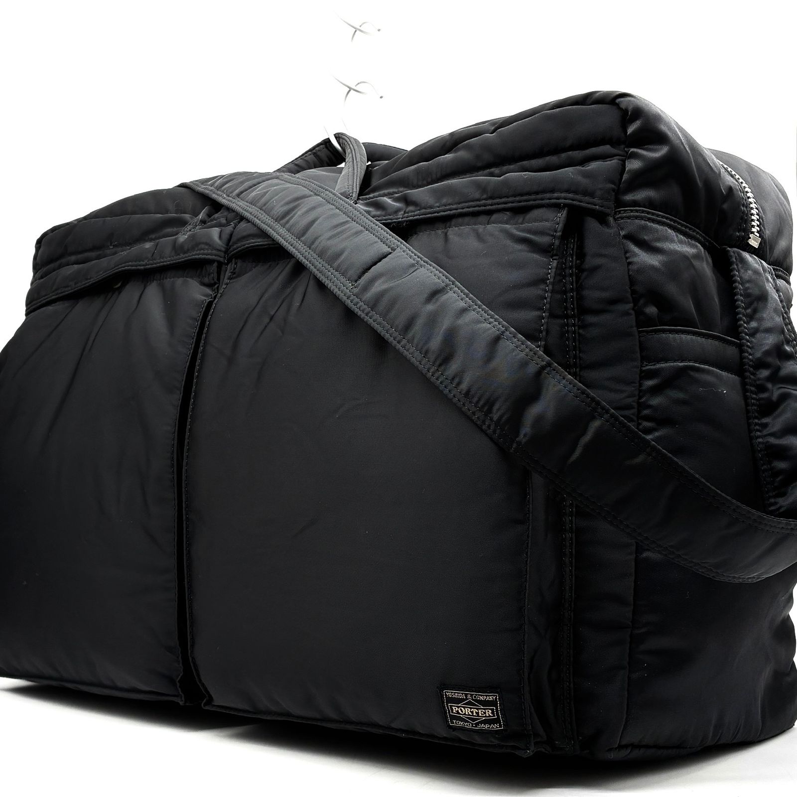 美品 ポーター PORTER タンカー Lサイズ 2way ボストンバッグ ダッフルバッグ ショルダーバッグ ナイロン ブラック 黒 出張 旅行 夏休み 帰省 お盆 敬老の日 シルバーウィーク 秋 ギフト プレゼント ご褒美 ユニセックス