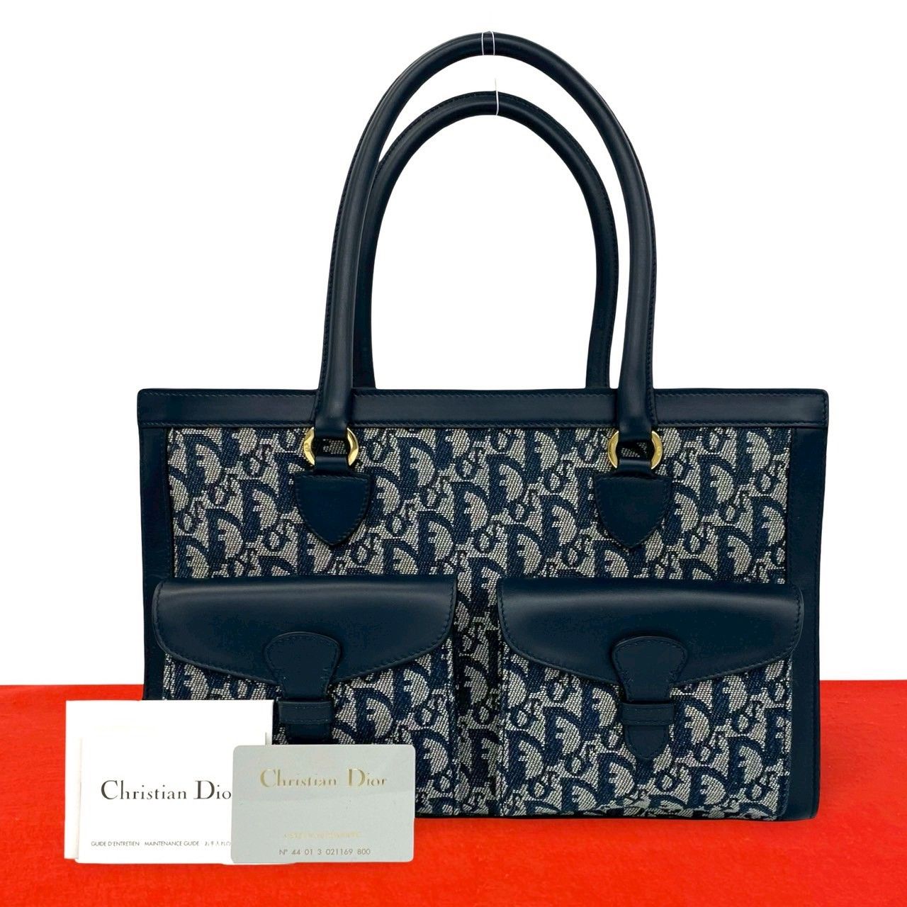 ほぼ未使用 Christian Dior ディオール トロッター 柄 CD ロゴ 金具