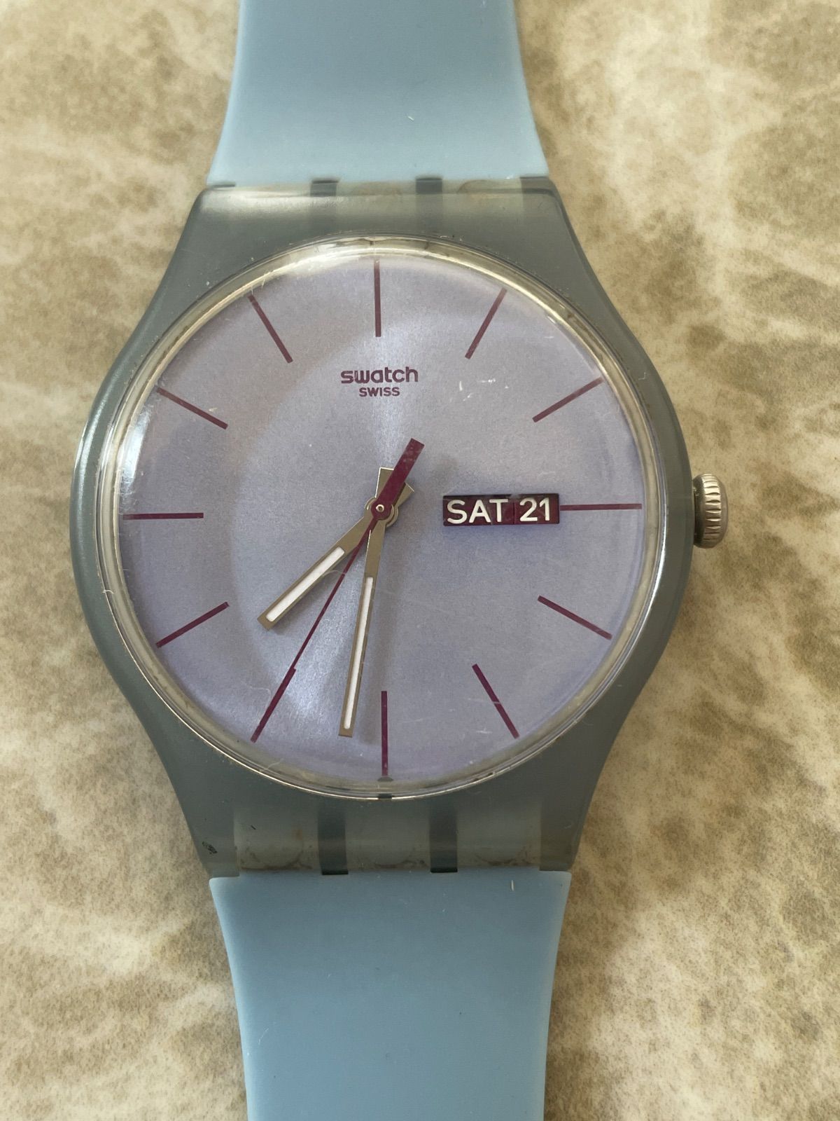 Swatch スウォッチ SEA REBEL SUOS701 ライトブルー シリコンバンド 