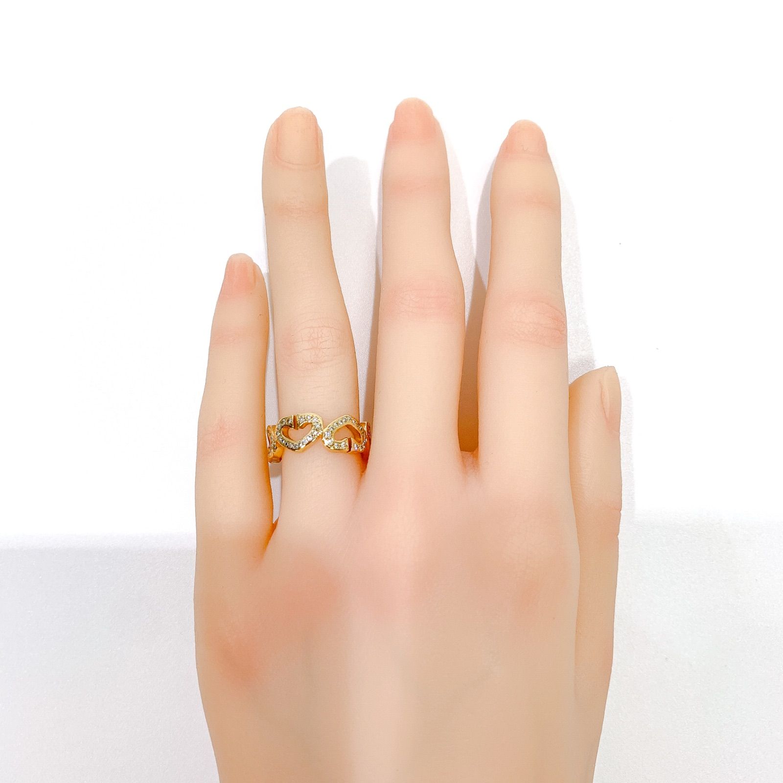 中古】カルティエ Cartier ダイヤモンド Cハート リング K18YG