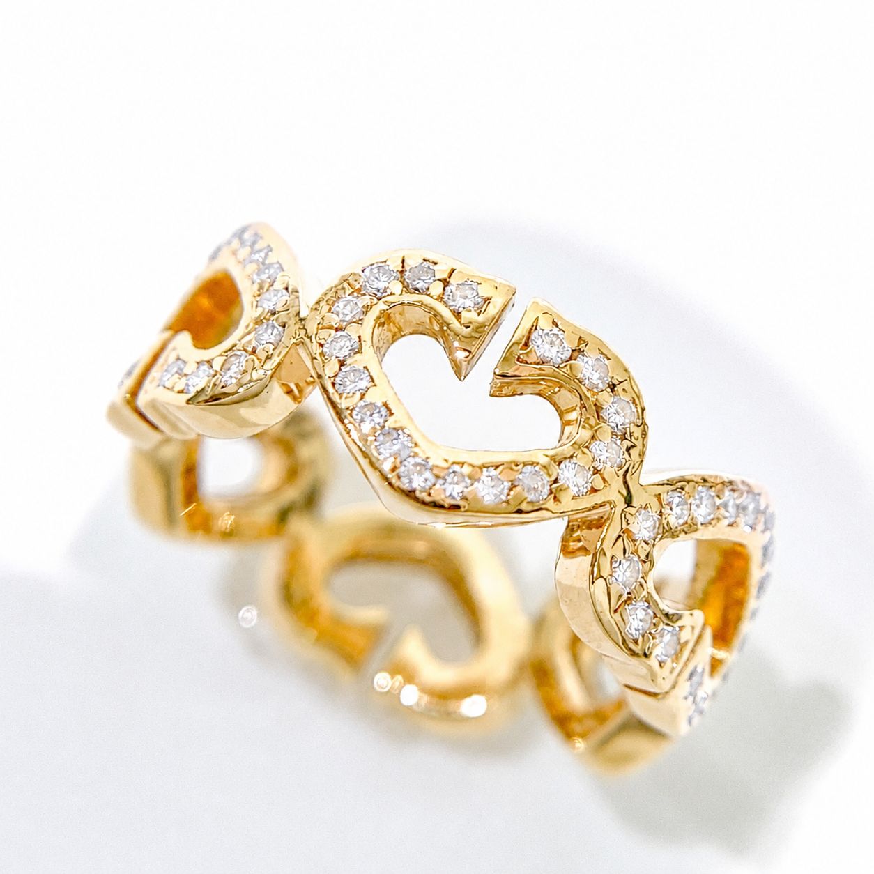 中古】カルティエ Cartier ダイヤモンド Cハート リング K18YG