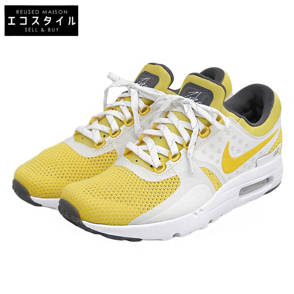 NIKE　ナイキ　新品同様 エアマックス ゼロスニーカー シューズ メンズ イエロー×ホワイト 27.5cm 789695-100　27.5