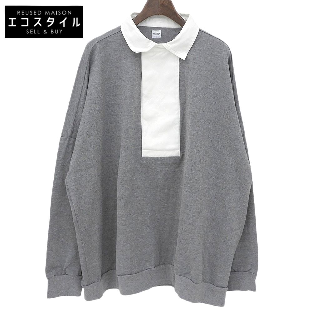 E.TAUTZ　イートウツ　オーバーサイズ ラグビー シャツ トップス メンズ グレー M　M