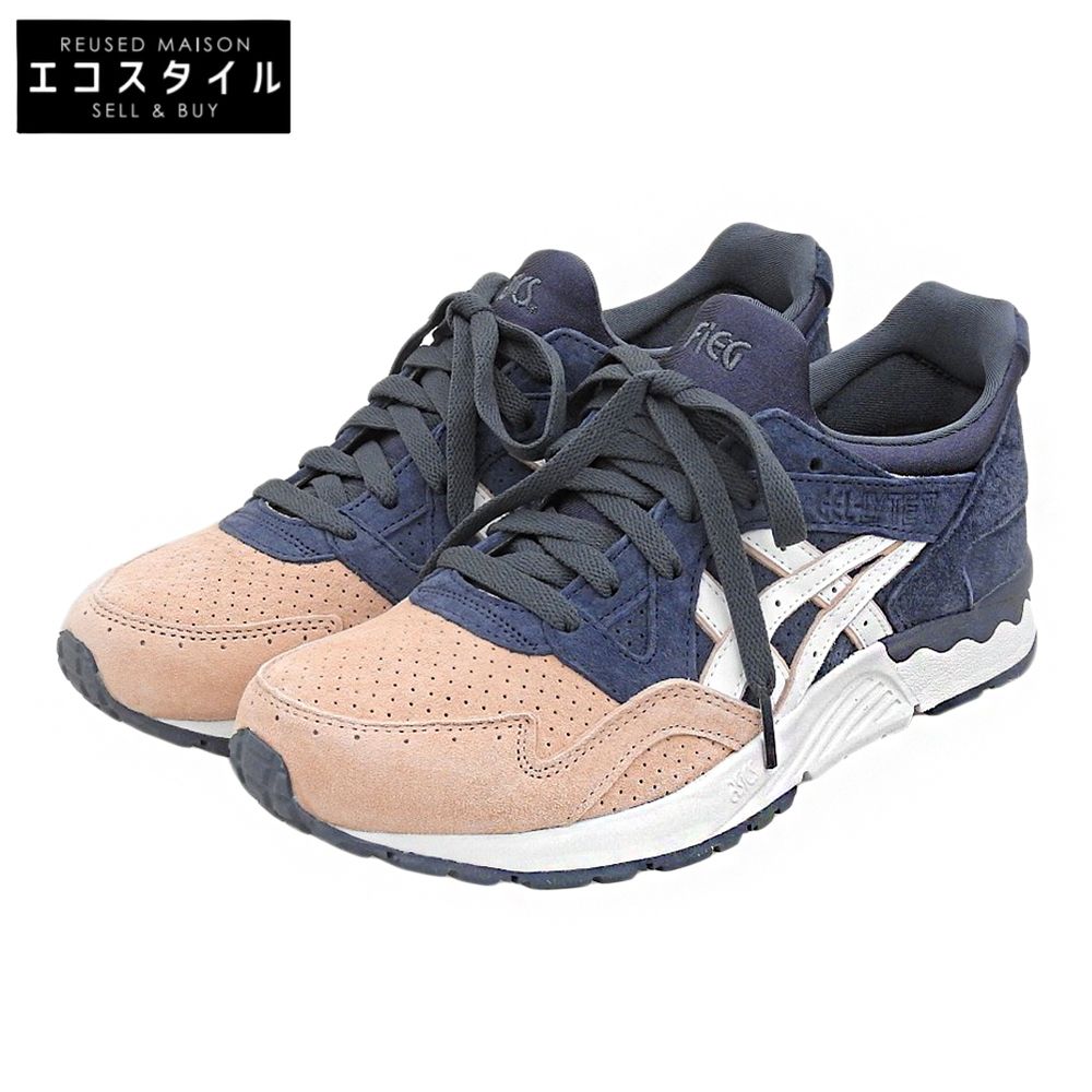 asics　アシックス　新品同様 10TH Gel-Lyte 5 Salmon Toe ローカットスニーカー シューズ メンズ ネイビー×ピンク 26cm 1201A52　8(US)