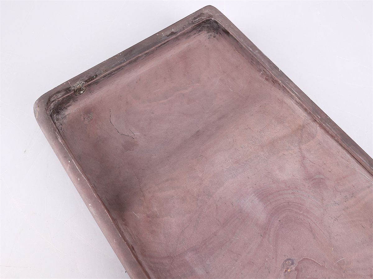 唐物 【天然端渓石製】 書道具 長方 端渓硯 幅25.5×16.5㎝ 重3288g／箱