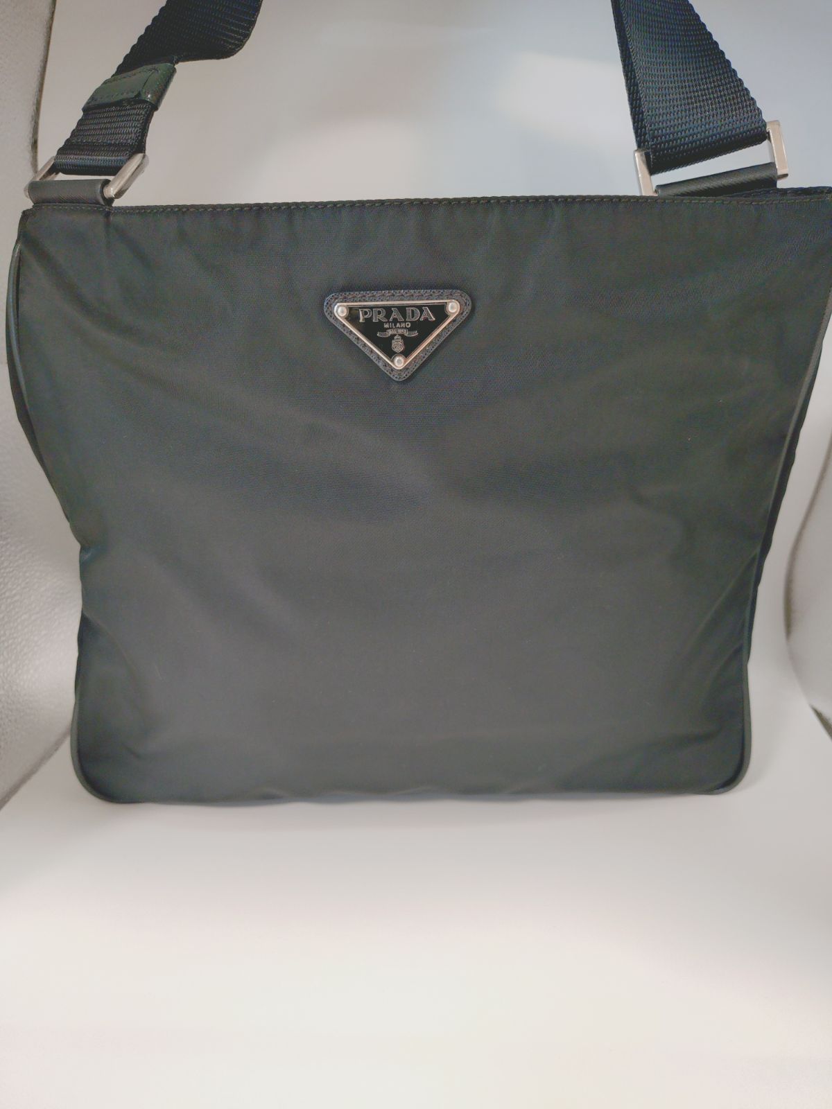 【美品】PRADA プラダ ナイロン サフィアーノレザー ショルダーバッグ ブラック