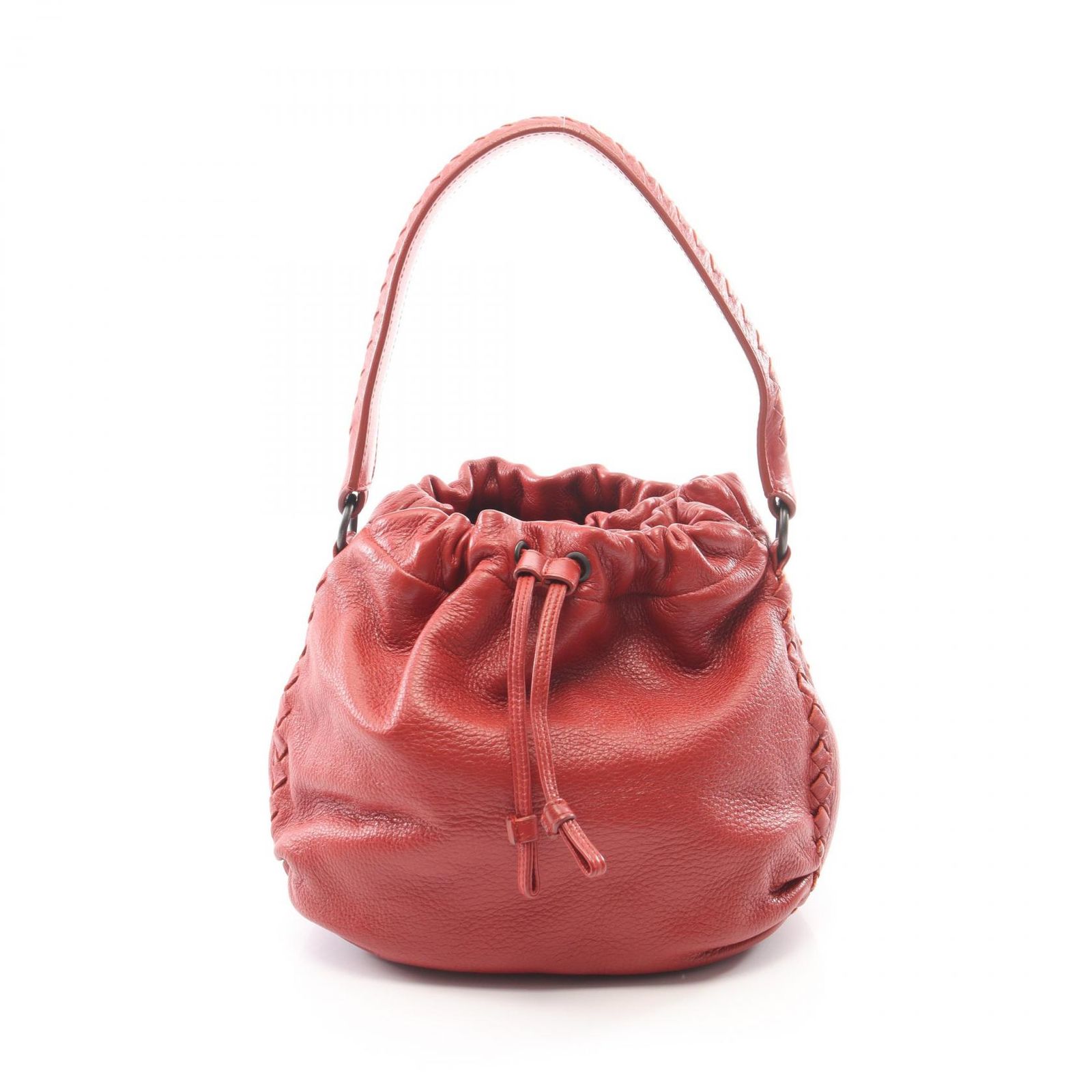 ボッテガヴェネタ BOTTEGA VENETA ハンドバッグ イントレチャート 巾着 レッド レザー イントレチャート ドローストリング バケットバッグ レディース Used A 50,880円