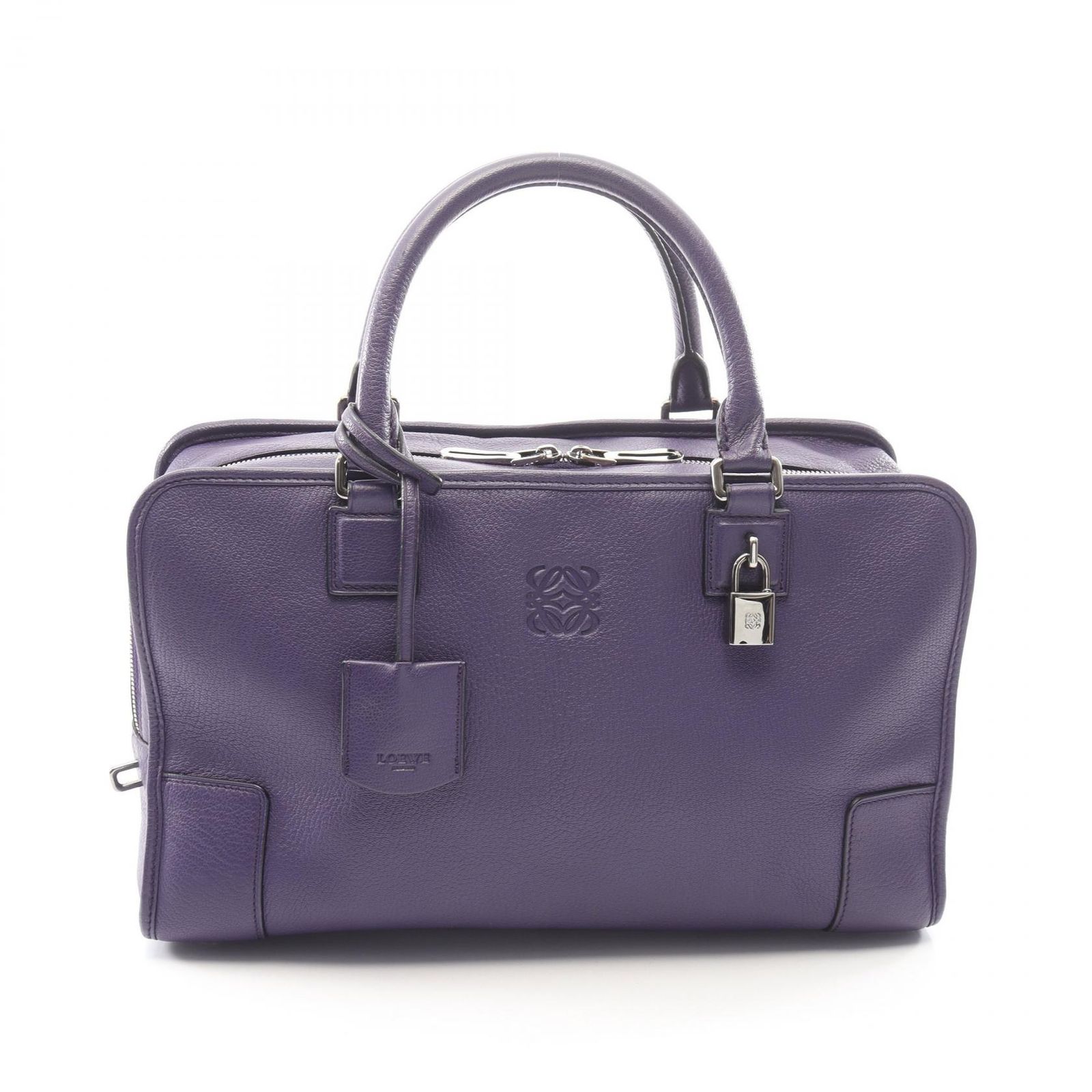 ロエベ LOEWE ハンドバッグ アマソナ36 パープル レザー アマソナ36 レディース Used A
