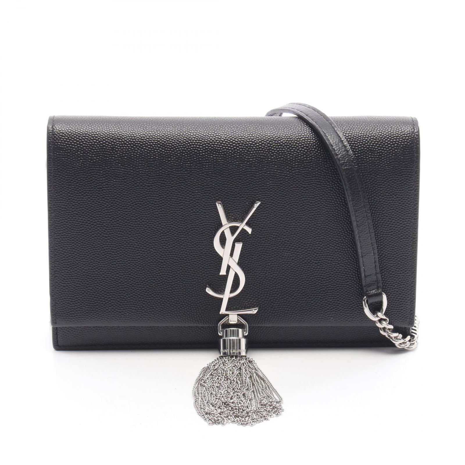 サンローランパリ SAINT LAURENT PARIS ショルダーバッグ ケイト タッセル ブラック レザー ケイト タッセル スモール レディース Used A