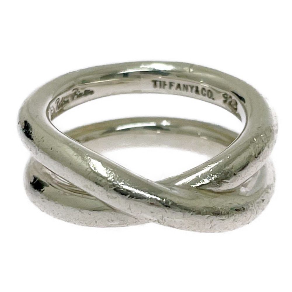 【中古】TIFFANY&Co. ティファニー シルバー クロスリング 8.6g 925刻印 577845 リング・指輪