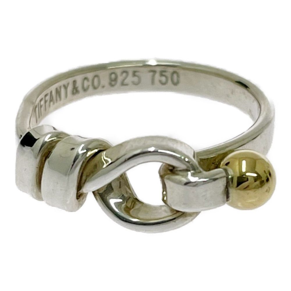【中古】TIFFANY&Co. ティファニー シルバー フック&アイ リング 2.7g 925/750刻印 568715 リング・指輪