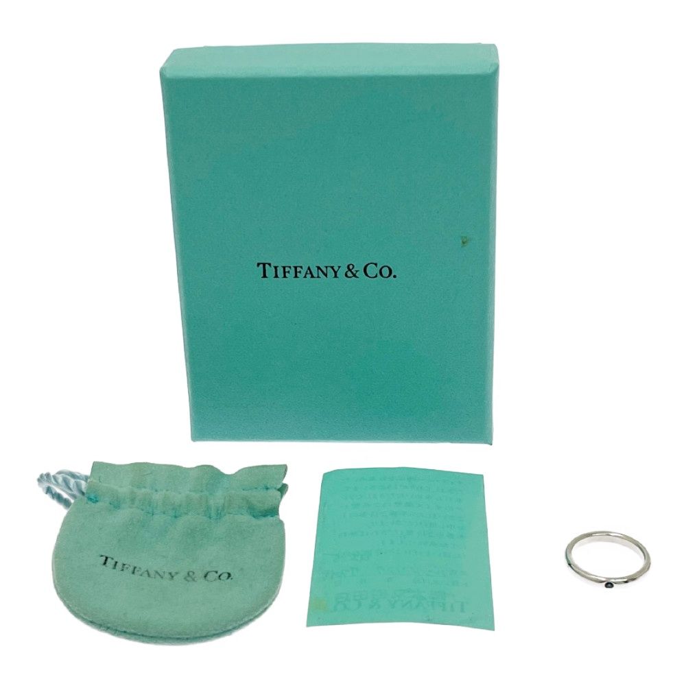 【中古】【箱付き】 TIFFANY&Co. ティファニー シルバー ブルーサファイア スタッキングバンドリング 2.5g 925刻印 616126 リング・指輪