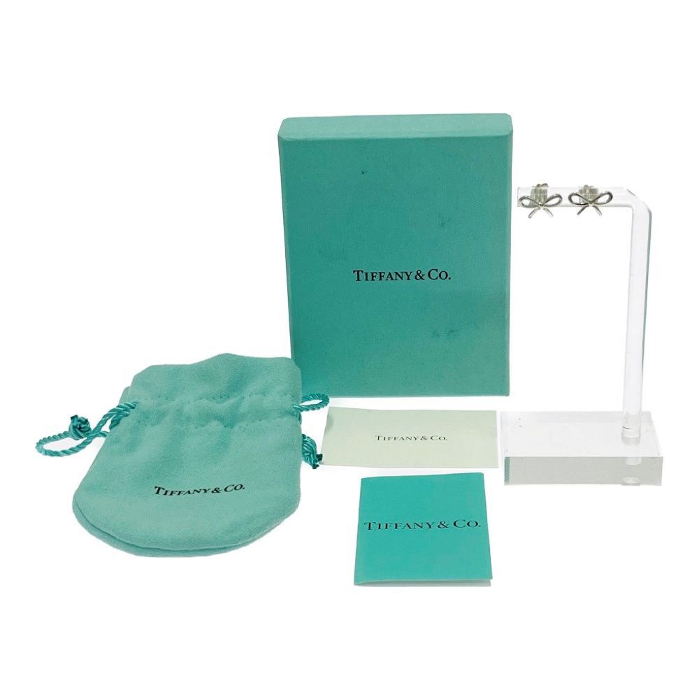 【中古】【箱付き】 TIFFANY&Co. ティファニー シルバー ボウ リボンピアス 1.3g 925刻印 557879 ピアス