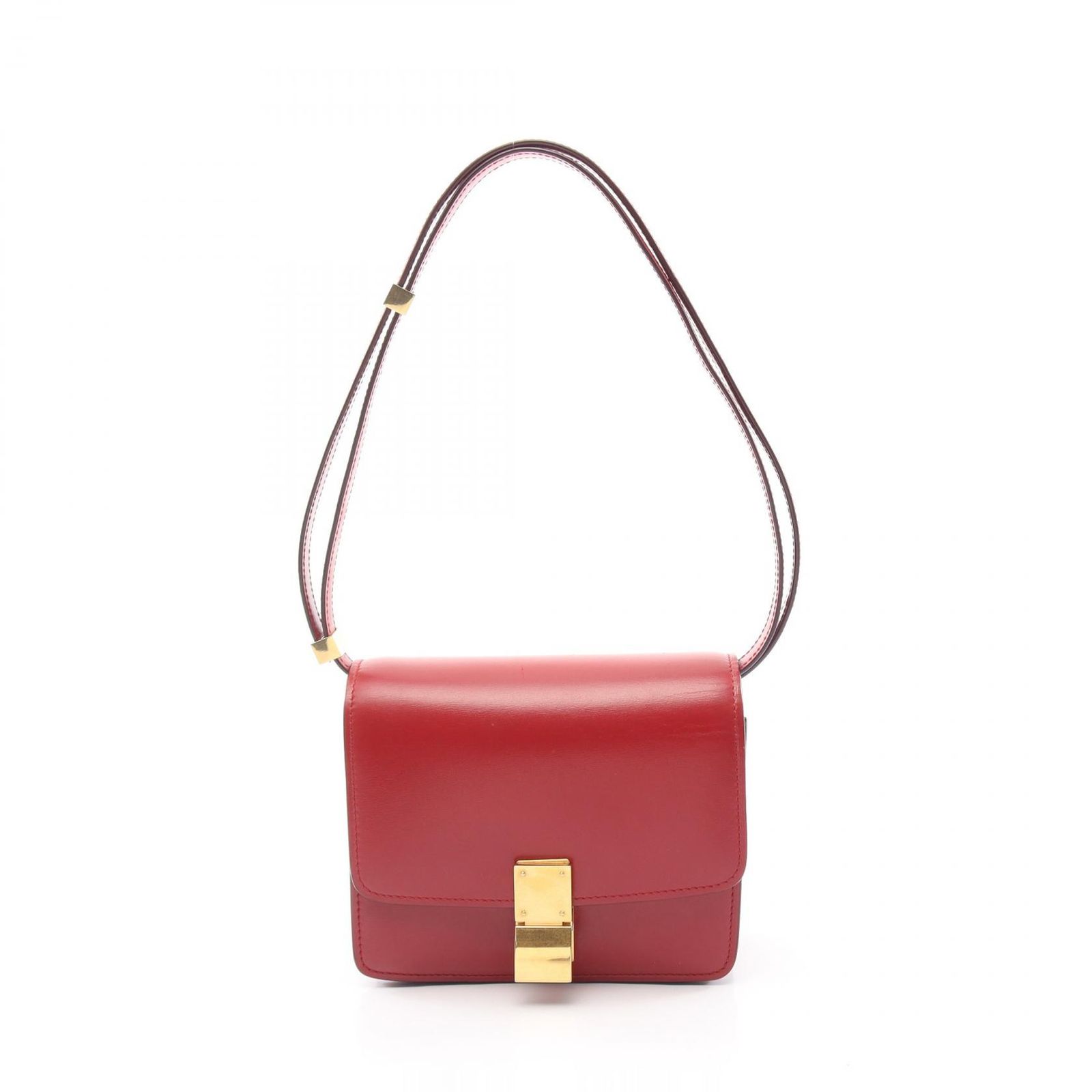 セリーヌ CELINE ショルダーバッグ クラシックボックス スモール レッド レザー クラシックボックス ミニ レディース Used A