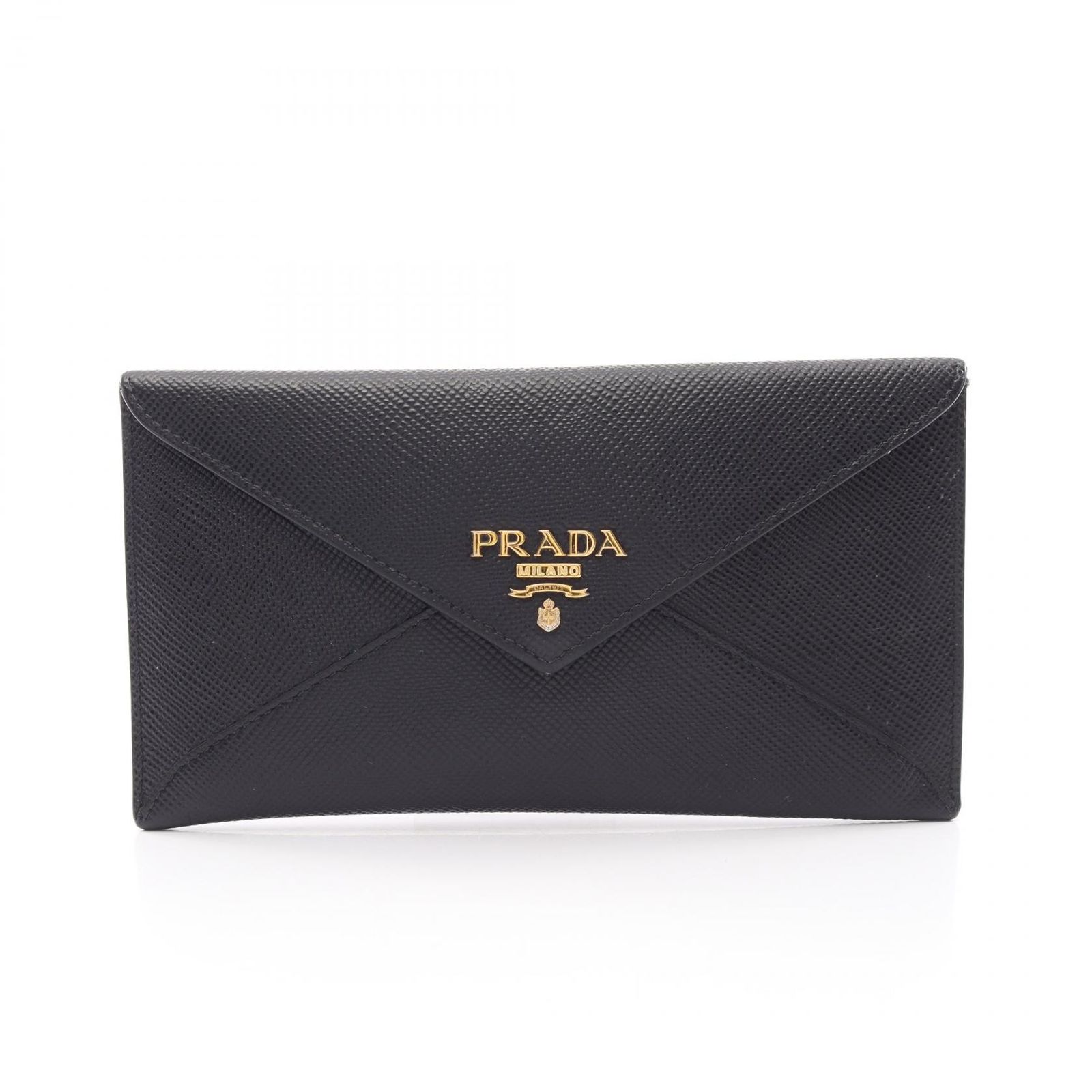 プラダ PRADA 二つ折り長財布 SAFFIANO CUIR エンベロップ 1MF175 ブラック サフィアーノレザー エンベロープ 長財布 レディース Used B