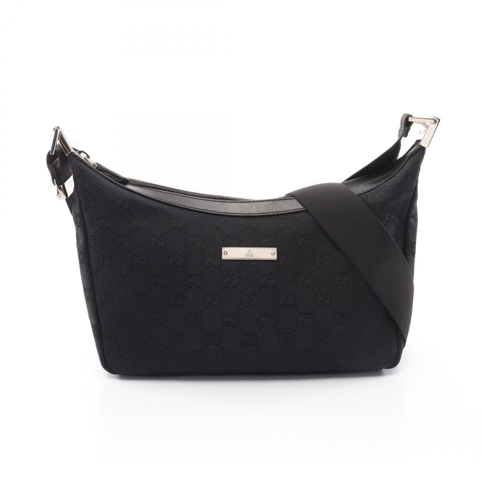 グッチ GUCCI ショルダーバッグ GGキャンバス 35098 ブラック キャンバス レザー ショルダーバッグ レディース Used A