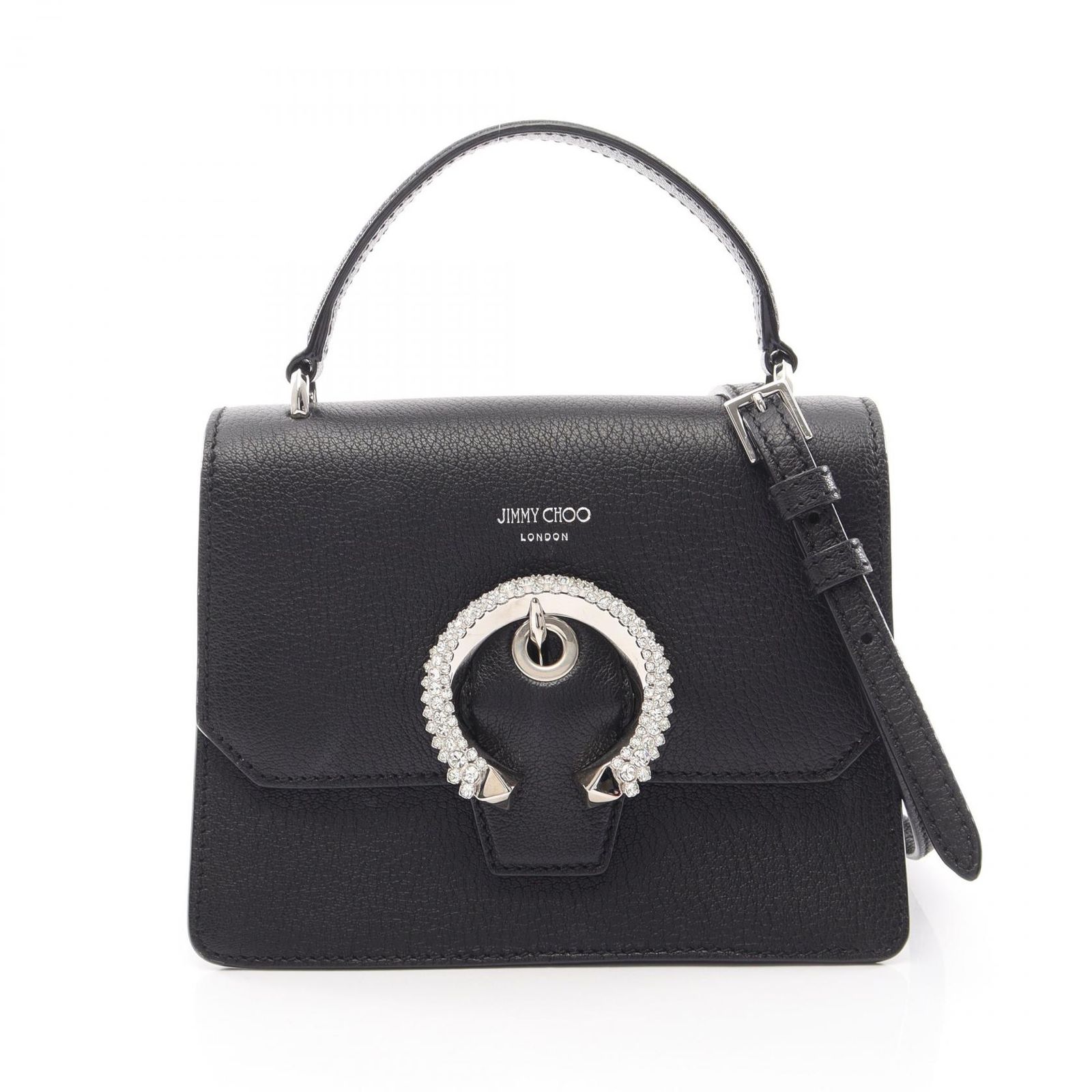 ジミーチュウ JIMMY CHOO ハンドバッグ マデリン 2WAY ブラック レザー マデリン 2wayショルダー レディース Used A
