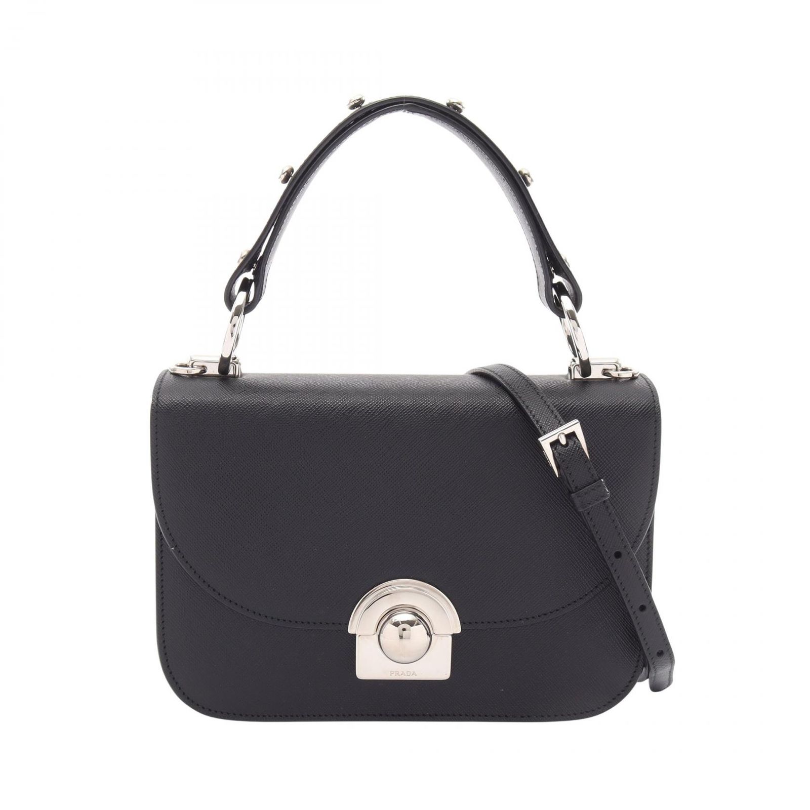 プラダ PRADA ハンドバッグ SAFFIANO LUX 2WAY ブラック サフィアーノレザー 2wayショルダー レディース Used A