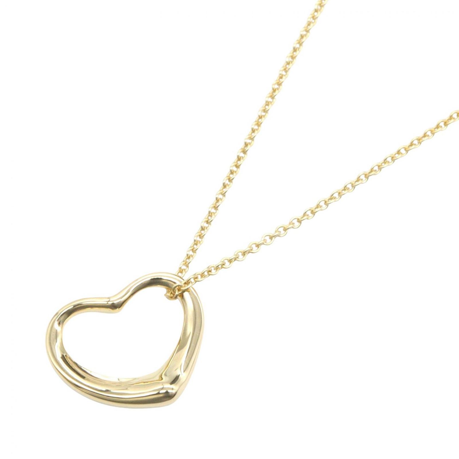 ティファニー TIFFANY＆CO ネックレス オープンハート ネックレス 首回40.5cm K18（イエローゴールド） オープンハート ネックレス レディース Used A