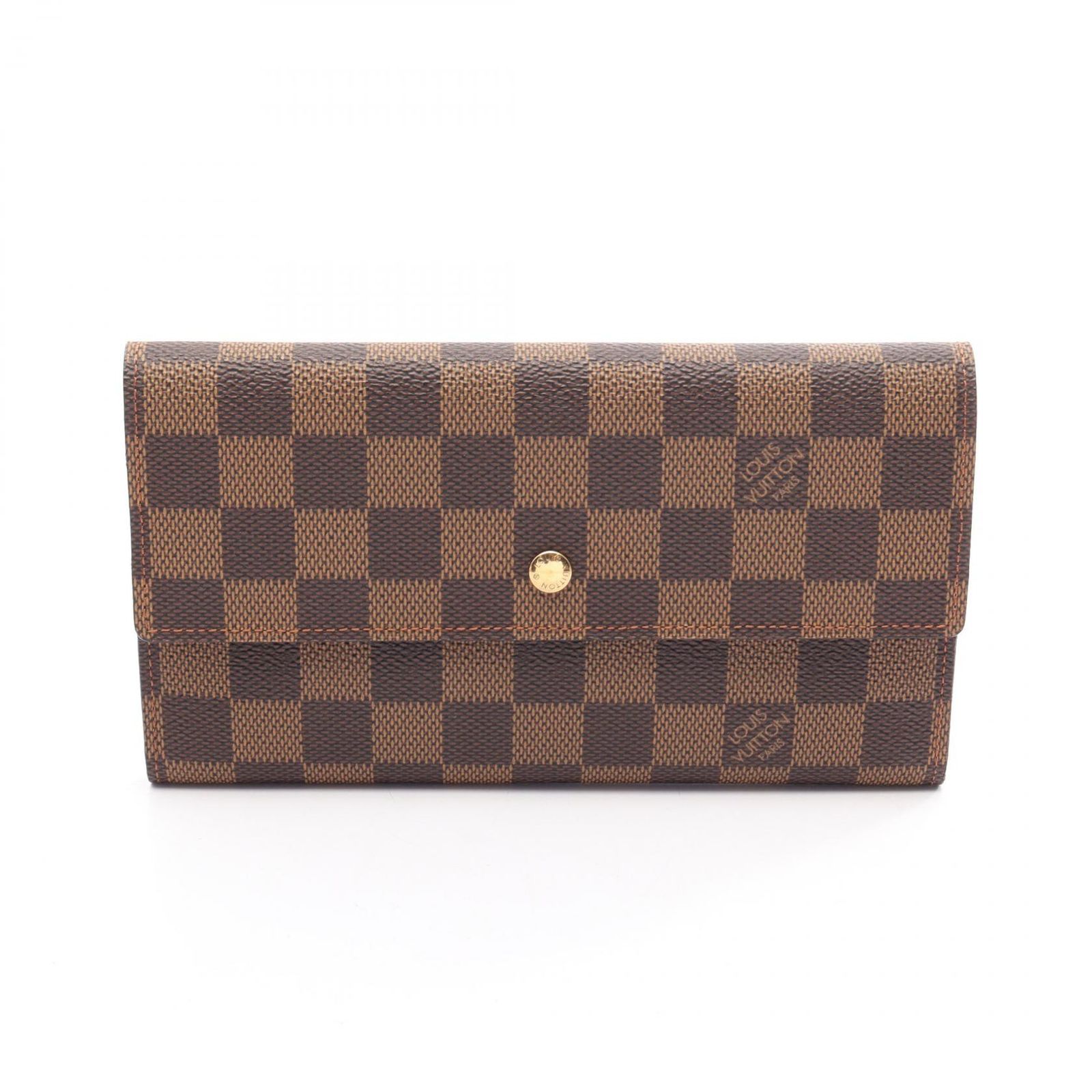 ルイ・ヴィトン LOUIS VUITTON 三つ折り長財布 ポルトトレゾール インターナショナル ダミエエベヌ N61215 レザー ポルトトレゾール インターナショナル レディース