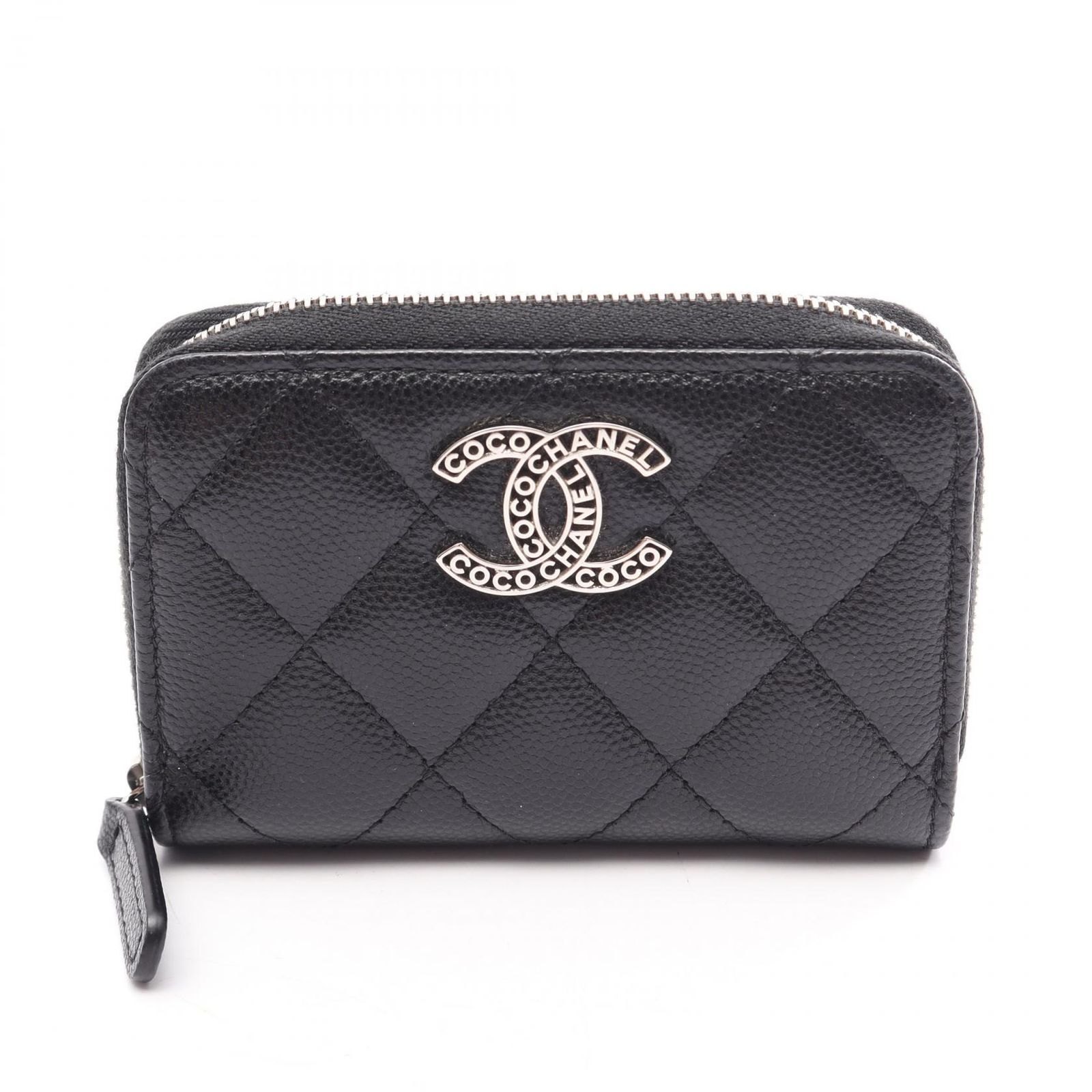 シャネル CHANEL コインケース マトラッセ AP3830 ブラック キャビアスキン(グレインドカーフ) マトラッセ コインケース レディース Used A