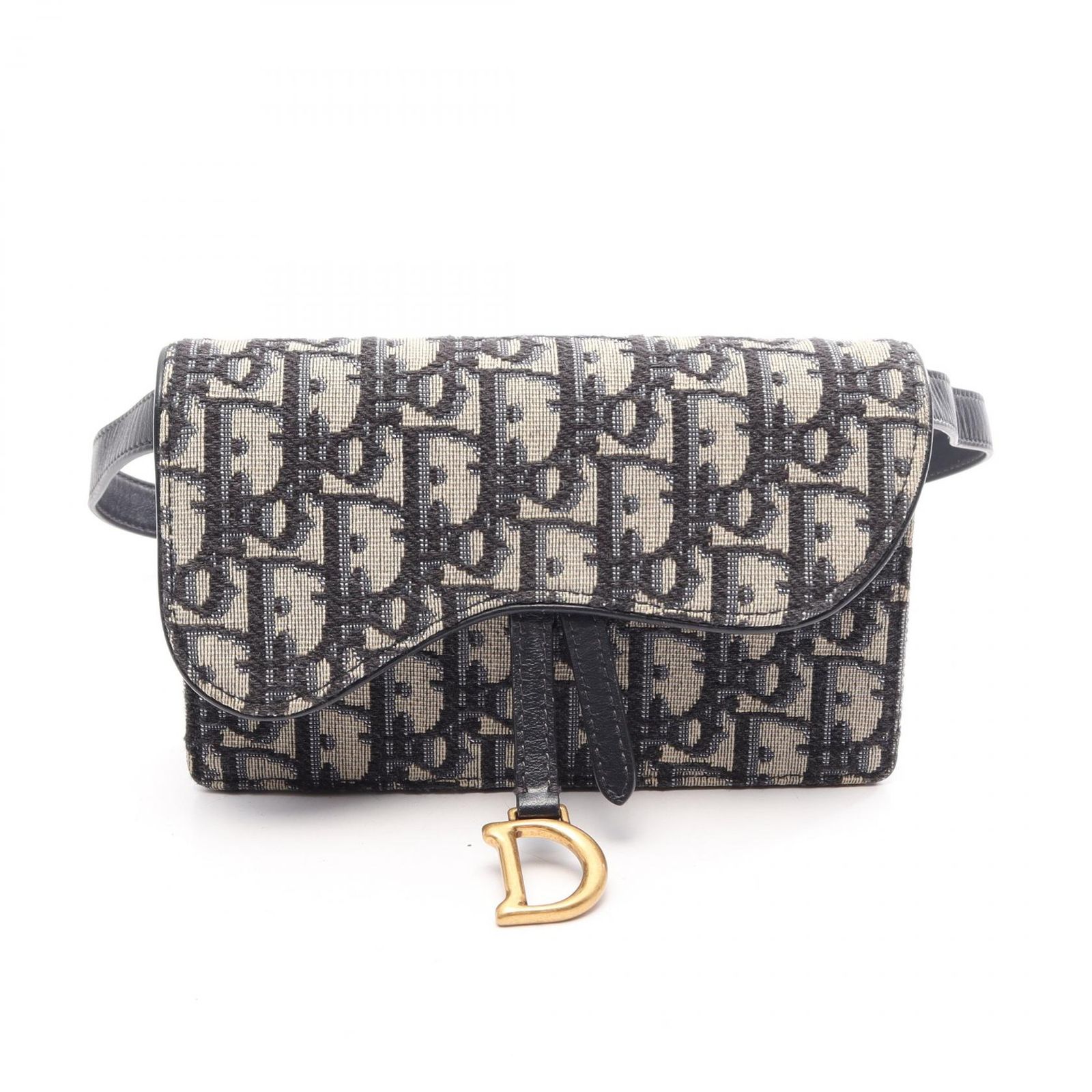 ディオール Dior ウエストバッグ ボディバッグ SADDLE サドル オブリーク ジャガード ベージュ/ネイビー キャンバス レザー オブリーク サドル ウエストバッグ