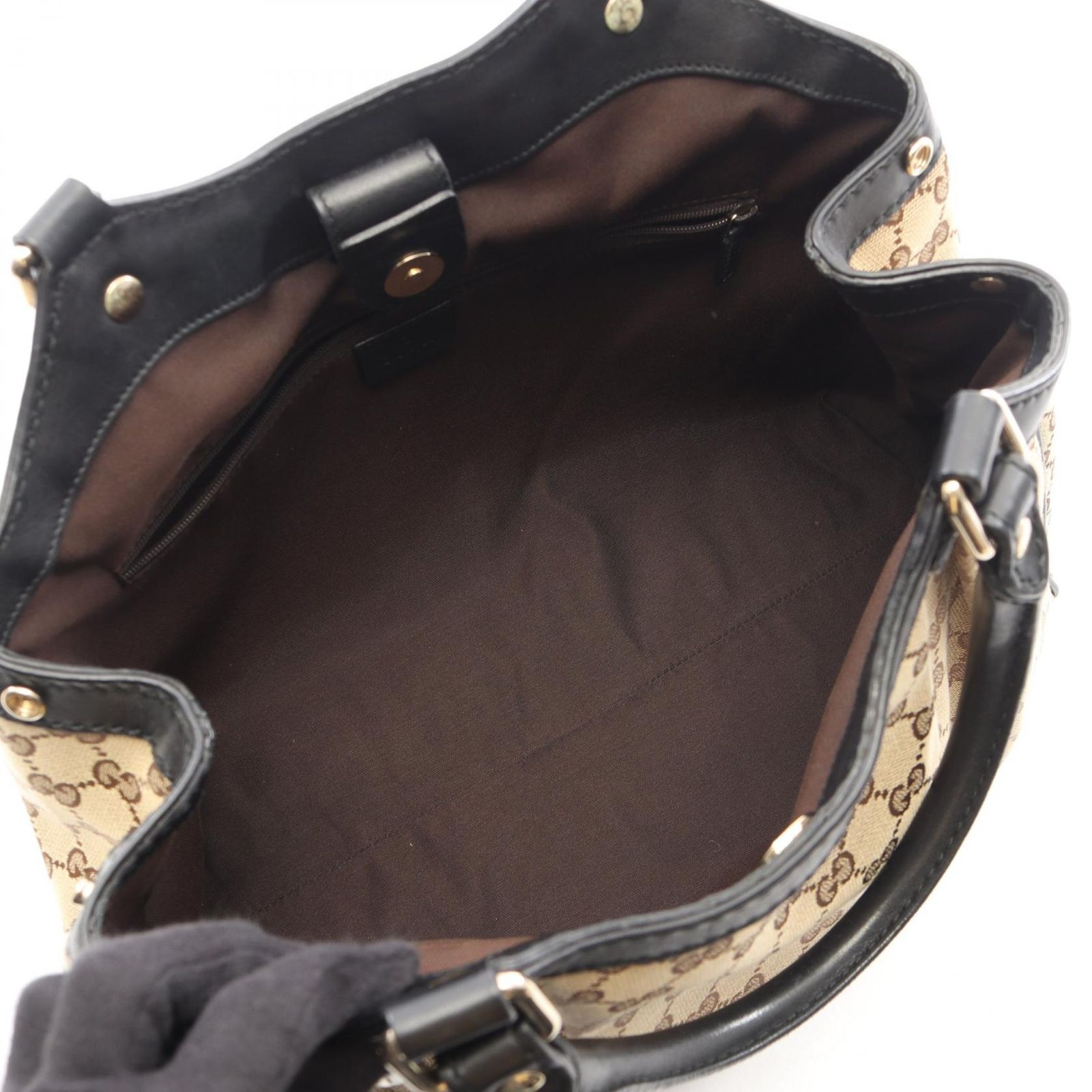 グッチ GUCCI ハンドバッグ スーキー GGキャンバス 211944 ベージュ/ブラック キャンバス レザー スーキー トートバッグ レディース Used A