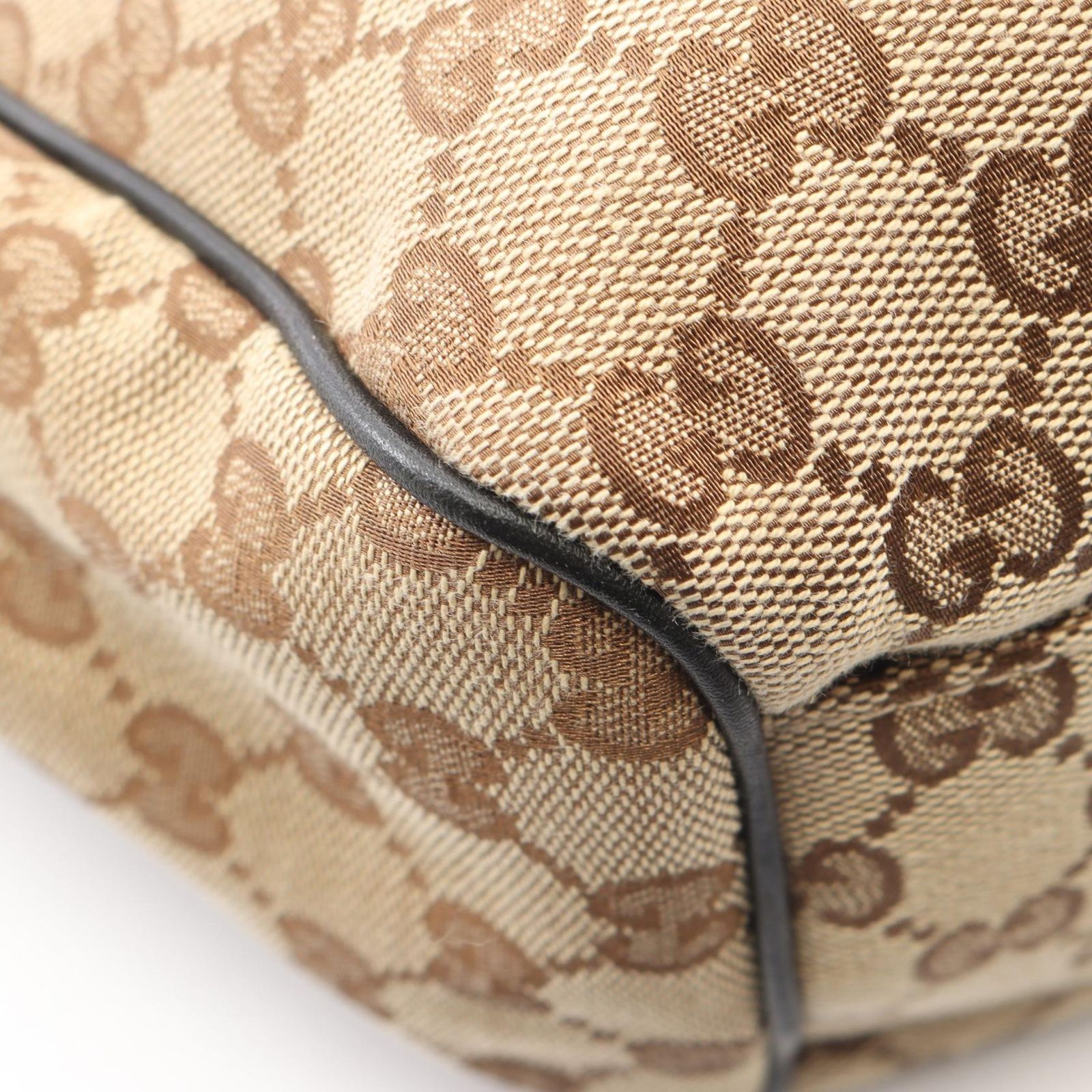 グッチ GUCCI ハンドバッグ スーキー GGキャンバス 211944 ベージュ/ブラック キャンバス レザー スーキー トートバッグ レディース Used A