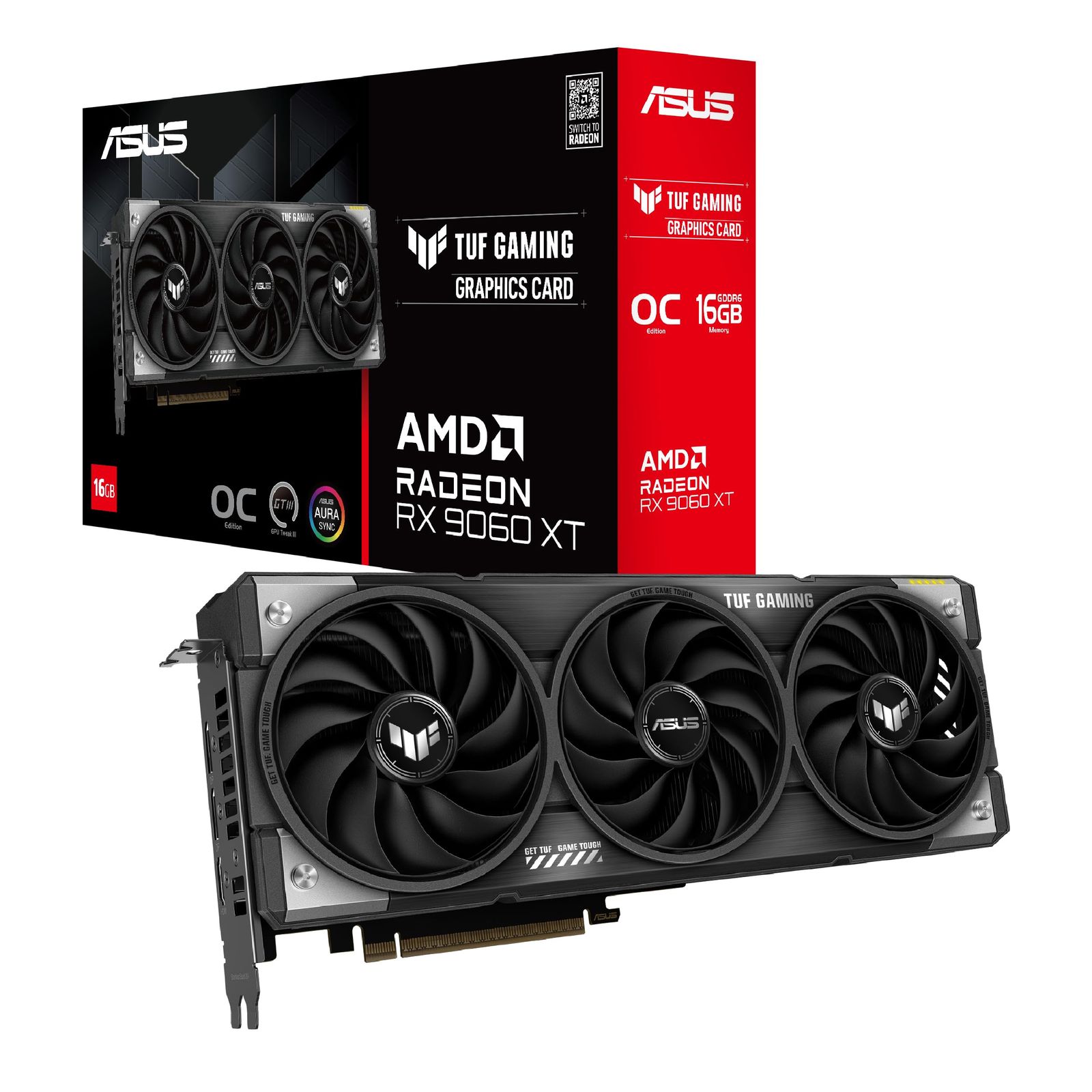 ASUS AMD Radeon RX 9060 XT ビデオカード 16GB GDDR6 OCエディション TUF-RX9060XT-O16G-GAMING 国内正規代理店品 [VGA単品]