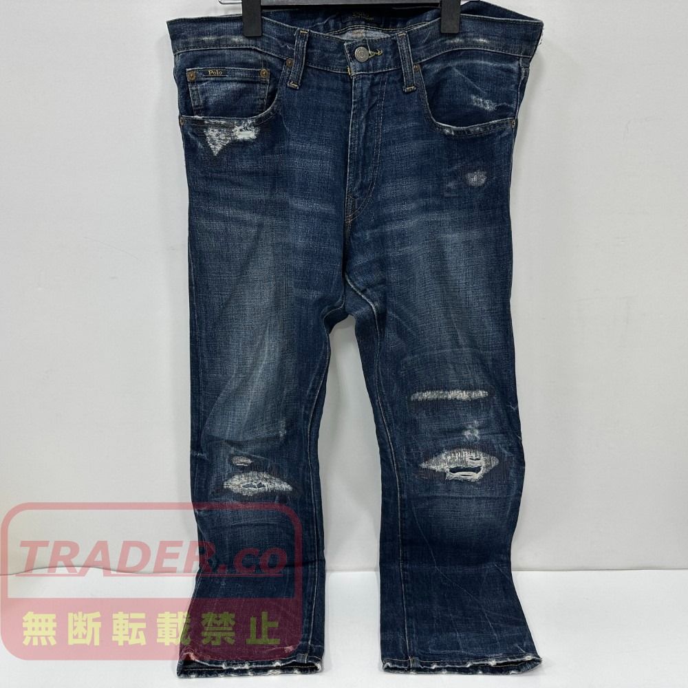 07w70233 Polo RALPH LAUREN ダメージ加工デニムパンツ/インディゴ 