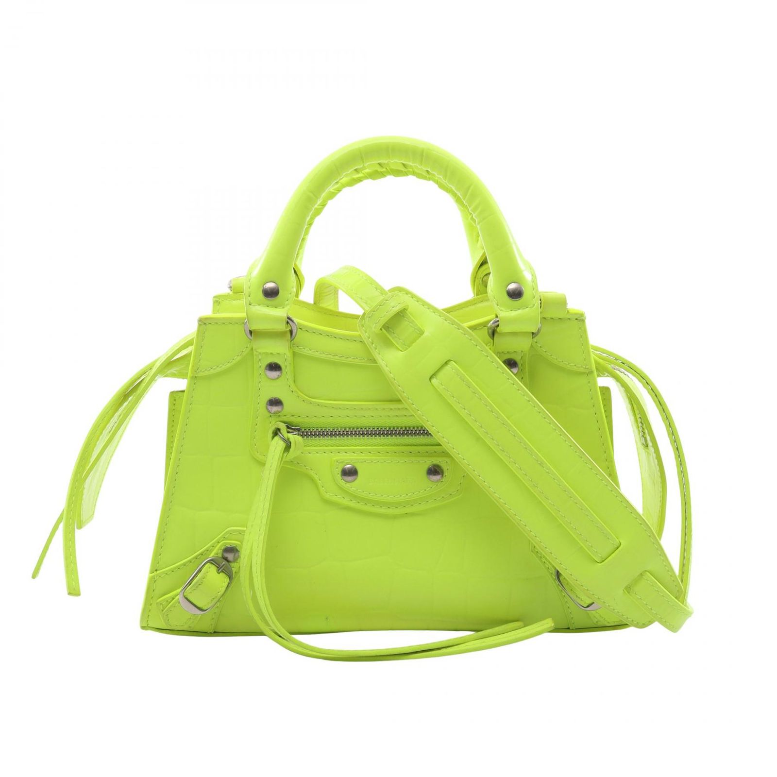 バレンシアガ BALENCIAGA ハンドバッグ NEO CLASS CITY MINI ネオ クラシック シティ ミニ ネオンカラー 2WAY ネオンイエロー レザー ネオ クラシック シティ ミニ レディース