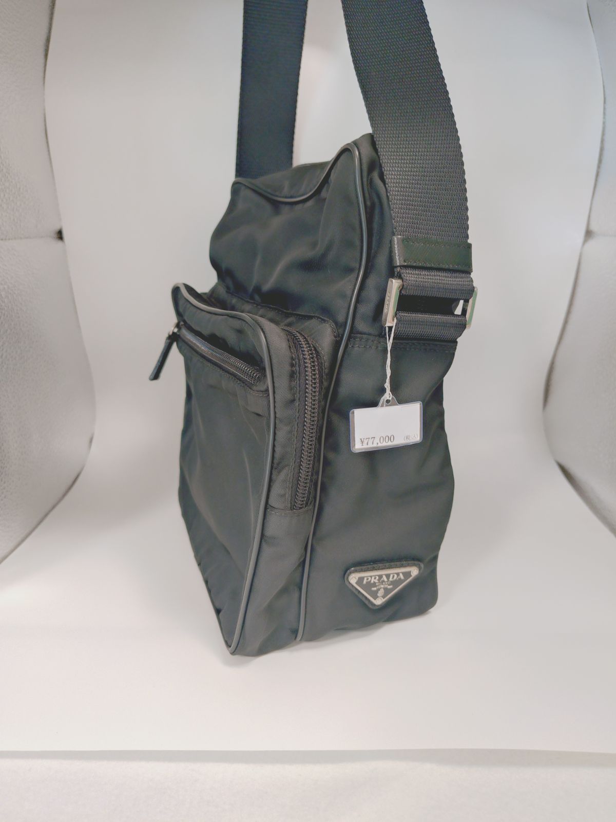 美品】PRADA プラダ ナイロン サフィアーノレザー メッセンジャー