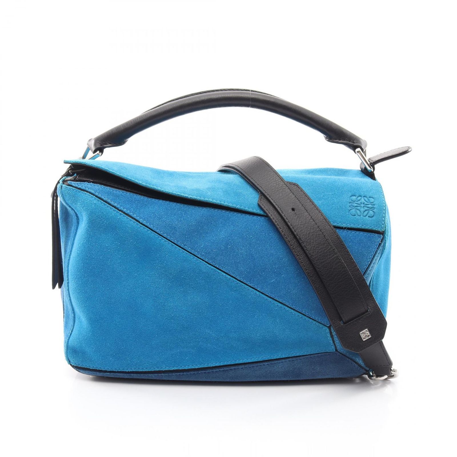 ロエベ LOEWE ハンドバッグ パズルバッグ ミディアム 2WAY ブルー/ブラック レザー パズルバッグ ミディアム レディース Used B