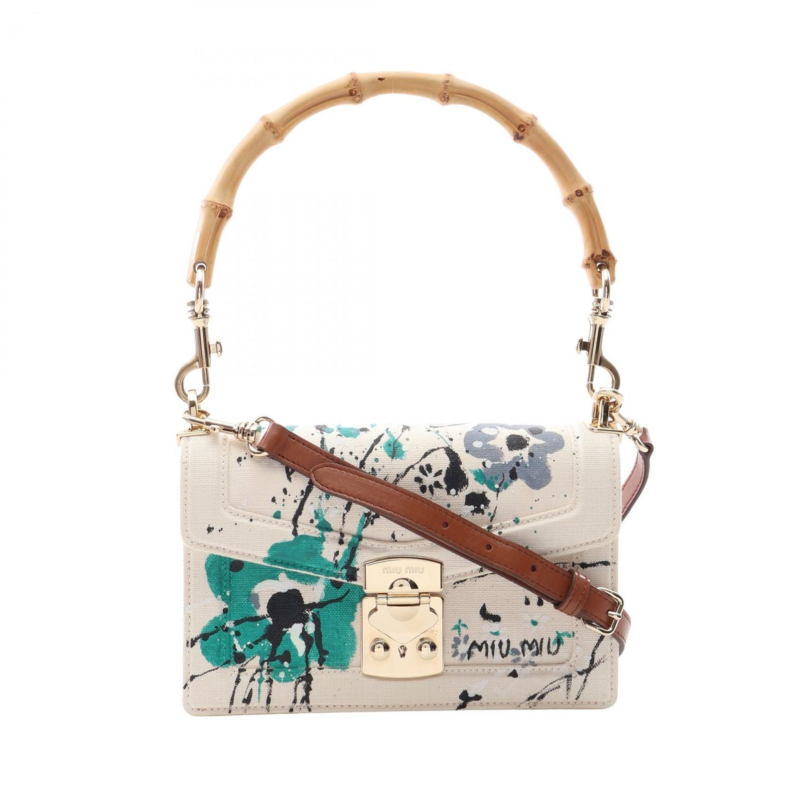 ミュウ ミュウ Miu Miu ショルダーバッグ CAPANA PAINTED+ バンブー