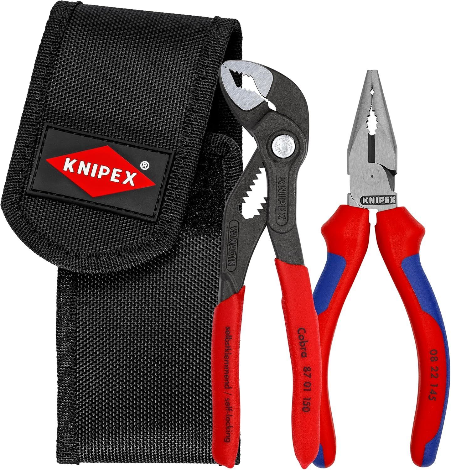 【新品・未使用品】KNIPEX Tools 00 20 72 V06 ミニプライヤー ベルトポーチ入り - Cobra?とニードルノーズ。