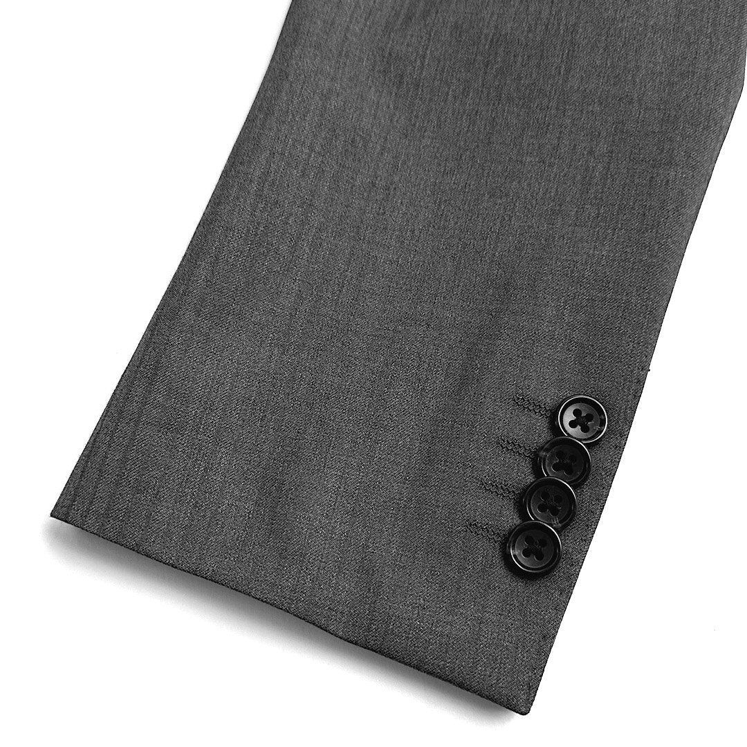 新品 D'URBAN ダーバン スーツ A5 定価132,000円 春夏 グレー シャドーストライプ TRABALDO TOGNA Seesera ウール100% ストレッチ 背抜き ノータック 日本製 ビジネス メンズ 高級