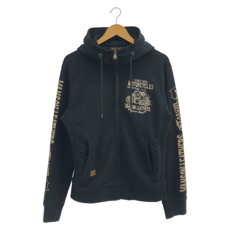 【中古】VANSON FELIX THE CAT フルジップパーカー ブラック[66]