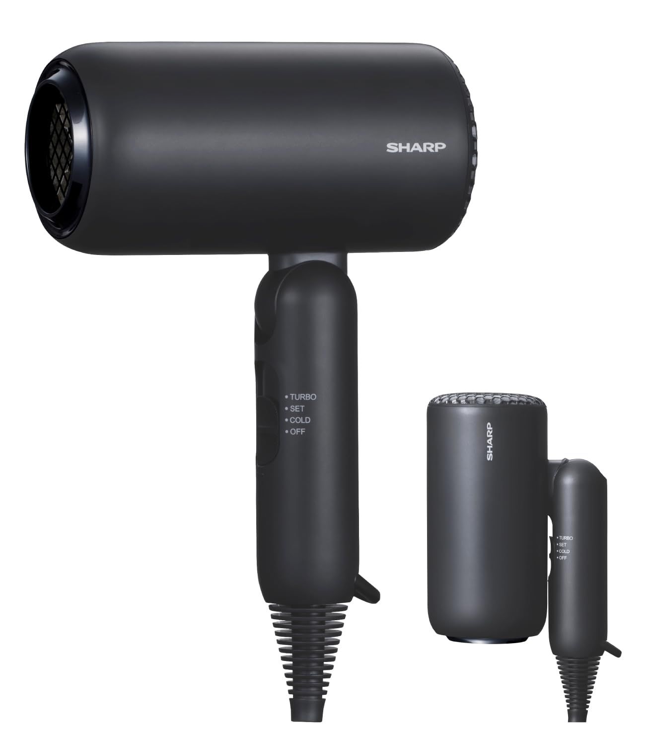 シャープ ヘアドライヤー IB-P300-B ディンプルフロー 速乾 さらさら髪 マイナスイオン UVケア コンパクト収納 ブラック色pms