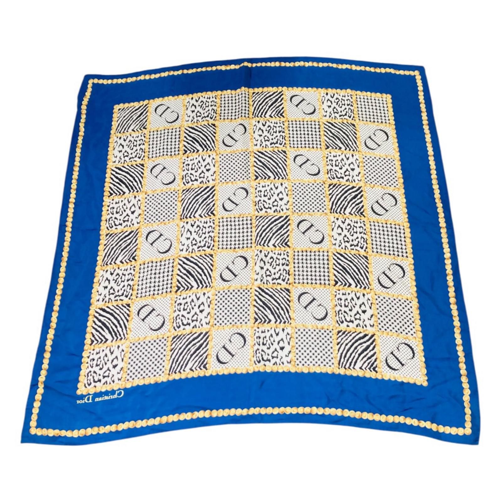 Christian Dior ディオール スカーフ CD ロゴ 約86cm×86cm - メルカリ
